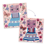 Mosaics - Lovely Pets, sample cat card before and after 