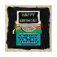 Typewriter Happy Birthday Greeting Card. 
