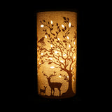 Welink linen light shades, lit 'deer & birds'
