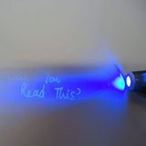 Invisible ink spy pen in action 