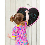 Heart Chalkboard, girl drawing