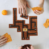 Bandido Card Game, mid game with some cards laid. Hands shown and snack. 