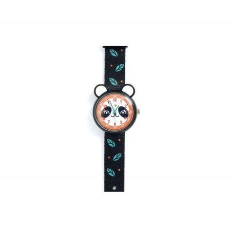 Panda watch by Djeco, close up 