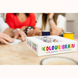Colourbrain box on table with people behind