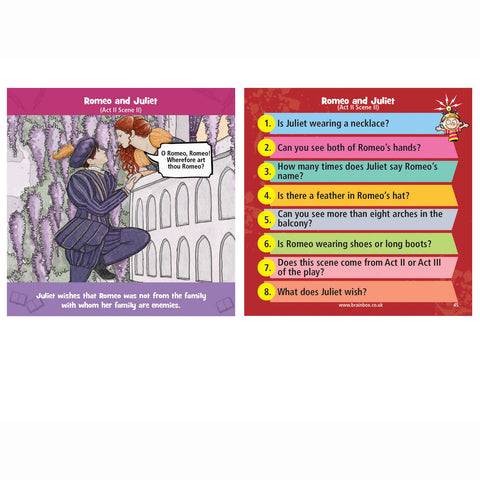 Brain Box - Shakespeare, sample card Romeo & Juliet 