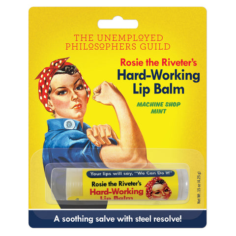 Rosie the Riveter's Hard-Working Lip Balm, in packaging 