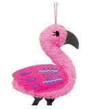 DIY Sewing Flamingo Keychain, close up of finished flamingo 
