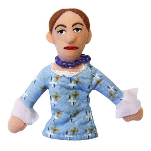 Virginia Woolf finger puppet white background