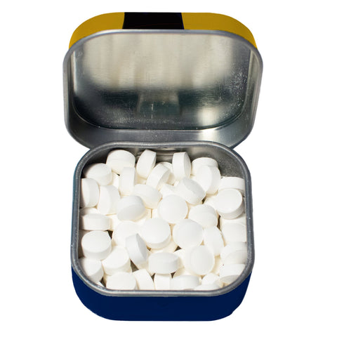 Empowermints, open tin with mints visible
